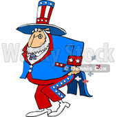 Clipart of Uncle Sam Farting - Royalty Free Vector Illustration © djart #1225966