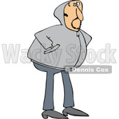 Clipart of a Caucasian Man Wearing a Hoody Sweater - Royalty Free Vector Illustration © djart #1226224