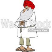 Clipart of a Happy Sikh with Clasped Hands - Royalty Free Vector Illustration © djart #1227454