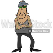 Clipart of a Gang Banger Man with Folded Arms - Royalty Free Illustration © djart #1227605