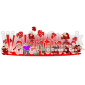 Clipart of Valentines Text with Cupids and People - Royalty Free Illustration © djart #1227680