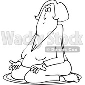 Clipart of a Black and White Woman Meditating in the Lotus Pose - Royalty Free Vector Illustration © djart #1230187