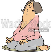 Clipart of a White Woman Meditating in the Lotus Pose - Royalty Free Vector Illustration © djart #1230190