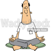 Clipart of a White Man Meditating in the Lotus Pose - Royalty Free Vector Illustration © djart #1230192