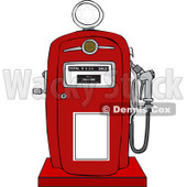 Clipart of a Retro Red Gas Pump - Royalty Free Vector Illustration © djart #1230502