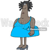 Clipart of a Chubby Black Woman with Ringlets - Royalty Free Vector Illustration © djart #1235589
