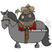 Cowboy Dog Riding a Horse Clip Art Illustration © djart #12364