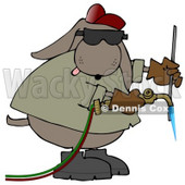 Industrial Dog Welding Clip Art Illustration © djart #12369