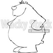 Clipart of a Black and White Bear with His Hands on His Hips - Royalty Free Vector Illustration © djart #1237198