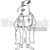 Clipart of a Black and White Male Doctor Standing in a Lab Coat - Royalty Free Vector Illustration © djart #1238251