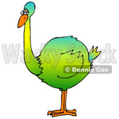 Big Colorful Green Flightless Bird Clipart Picture © djart #12388