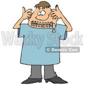 Funny Man With a Zipped Mouth Clipart Illustration © djart #12392