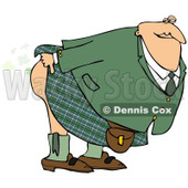 Clipart of a Man in a Kilt, Bending over and Releasing a Scotch Gas Fart - Royalty Free Illustration © djart #1239287