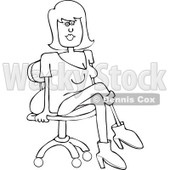 Clipart of a Sitting Black and White Woman with an Artificial Prosthetic Leg - Royalty Free Vector Illustration © djart #1240158