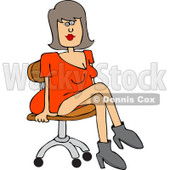 Clipart of a Caucasian Woman Sitting in a Chair - Royalty Free Vector Illustration © djart #1240167
