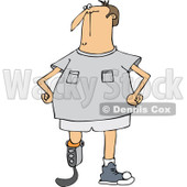 Clipart of a Blade Runner Caucasian Man with an Artificial Prosthetic Leg - Royalty Free Vector Illustration © djart #1240174