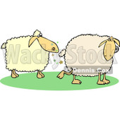 Clipart of a Sheep Farting in Another's Face - Royalty Free Vector Illustration © djart #1240176