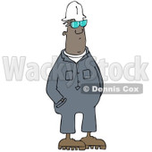 Clipart of a Black Worker Man in Coveralls - Royalty Free Illustration © djart #1241516
