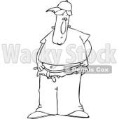 Clipart of a Black and White Young Man Trying to Pull His Saggy Pants up over His Boxers - Royalty Free Vector Illustration © djart #1242866