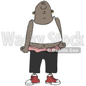 Clipart of a Black Gang Banger Man in Low Pants - Royalty Free Illustration © djart #1242880