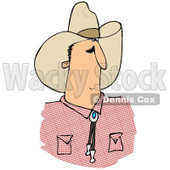 Clipart of a Cowboy Man in a Plaid Shirt - Royalty Free Illustration © djart #1244353
