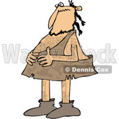 Clipart of a Caveman Holding His Stomach - Royalty Free Vector Illustration © djart #1251508