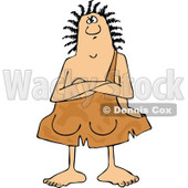 Clipart of a Stubborn Chubby Cavewoman with Folded Arms - Royalty Free Vector Illustration © djart #1258134