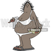 Clipart of a Fat Black Woman in a Bikini - Royalty Free Vector Illustration © djart #1263502