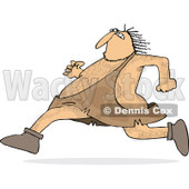Clipart of a Hairy Caveman Running - Royalty Free Vector Illustration © djart #1264576