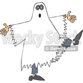 Clipart of a Halloween Ghost Dancing - Royalty Free Vector Illustration © djart #1267142