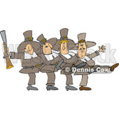 Clipart of Thanksgivinh Pilgrim Men Dancing the Can Can - Royalty Free Vector Illustration © djart #1270288