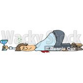 Clipart of a Drunk White Business Man Passed out on the Floor with His Butt up in the Air - Royalty Free Vector Illustration © djart #1270897