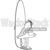 Clipart of a Black and White Hairy Caveman Surfer Holding a Thumb up and Standing with a Board - Royalty Free Vector Illustration © djart #1287478