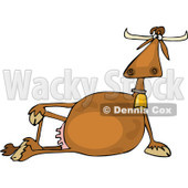 Clipart of a Relaxed Brown Cow Resting on Its Side - Royalty Free Vector Illustration © djart #1287902