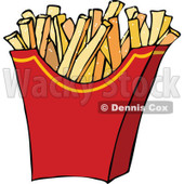 Clipart of a Red Carton of Salted French Fries - Royalty Free Vector Illustration © djart #1289690