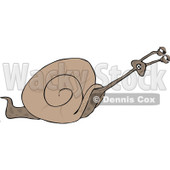 Clipart of a Slow Brown Snail Struggling to Move Faster - Royalty Free Vector Illustration © djart #1290763
