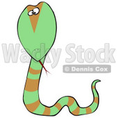 Green Snake With Brown Stripes Clipart Illustration © djart #12927