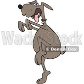 Clipart of a Brown Dog in a Karate Crane Stance - Royalty Free Vector Illustration © djart #1293832