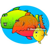 Weird Group of Diverse Fish Swimming in the Sea Clipart Graphic Illustration © djart #12950