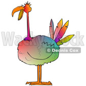 Clipart of a Gradient Colorful Big Bird - Royalty Free Illustration © djart #1297783