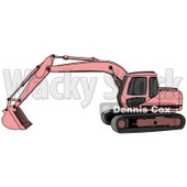Pink Trackhoe Excavator Clipart Illustration © djart #13025