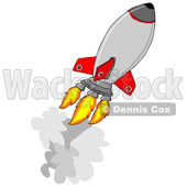Clipart of a Cartoon Rocket Shooting off into Space - Royalty Free Illustration © djart #1315520
