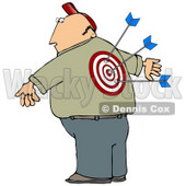 Man With a Bullseye and Arrows in His Back Clipart Illustration © djart #13228
