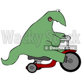 Happy Dino Riding a Tricycle Clipart Illustration © djart #13470