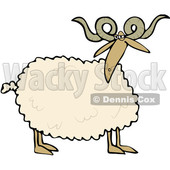 Cartoon Clipart of a Curly Horned Sheep - Royalty Free Vector Illustration © djart #1375298