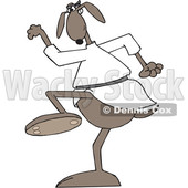 Clipart of a Cartoon Brown Martial Arts Dog Doing a Karate Kick - Royalty Free Vector Illustration © djart #1392209