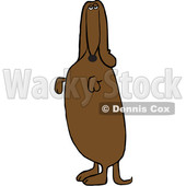 Clipart of a Cartoon Dachshund Dog Standing Upright and Begging - Royalty Free Vector Illustration © djart #1392883