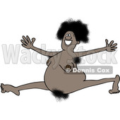 Clipart of a Nude Black Woman Leaping - Royalty Free Vector Illustration © djart #1395833