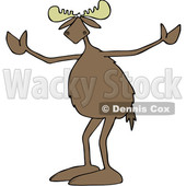 Cartoon Clipart of a Moose Shrugging, Why Me - Royalty Free Vector Illustration © djart #1400175