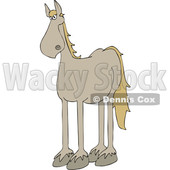 Clipart of a Cartoon Beige Horse - Royalty Free Vector Illustration © djart #1417663